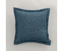 Dekoria Mona - potah na polštář hladký lem po obvodu, modro-tmavě modrá melanž, 45 x 45 cm, Boucle Mist, 145-44