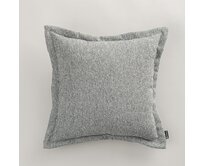 Dekoria Mona - potah na polštář hladký lem po obvodu, šedá melanž, 45 x 45 cm, Boucle Mist, 145-46