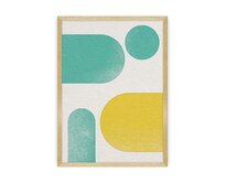 Dekoria Plakát Abstract Shapes I, 40 x 50 cm, Ramka: Złota