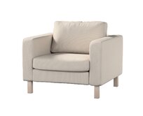 Dekoria Potah na křeslo IKEA Karlstad, krátký, šedá, potah na křeslo Karlstad krátký, Living, 162-42