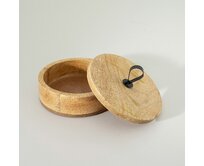 Dekoria Dřevěná nádoba s víkem Cubero 19x12 cm, 19x19x12 cm