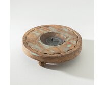 Dekoria Svíčka podstavec Rustic Flame 15 cm, 15x15x7 cm