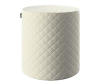 Dekoria Sedák Barrel pevný, s prošitím, d40cm, výška 40cm, smetanově bílá, průměr 40cm výška 40cm, Velvet, 704-36