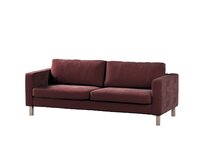 Dekoria Potah na pohovku IKEA  Karlstad 3-místná, nerozkládací, krátký, bordó, pohovka Karlstad 3-místná, Velvet, 704-37