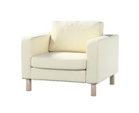 Dekoria Potah na křeslo IKEA Karlstad, krátký, smetanově bílá, potah na křeslo Karlstad krátký, Velvet, 704-36