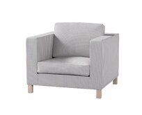 Dekoria Potah na křesko IKEA Karlanda, krátký, béžová a modrá, Potah na křeslo Karlanda, Living II, 162-23