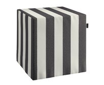 Dekoria Náhradní potah na sedák -kostka pevná, bílé a grafitové svislé pruhy, kostka 40 x 40 x 40 cm, Quadro, 143-92