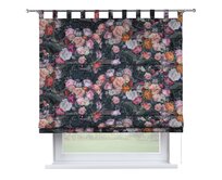 Dekoria Římská roleta Verona, barevné květy na tmavém podkladu, Flowers, 161-02