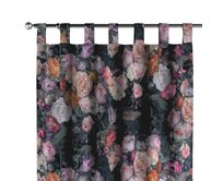 Dekoria Závěs na poutkach, barevné květy na tmavém podkladu, Flowers, 161-02