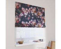 Dekoria Římská roleta Duo, barevné květy na tmavém podkladu, Flowers, 161-02