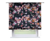 Dekoria Římská roleta Torino, barevné květy na tmavém podkladu, Flowers, 161-02