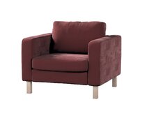 Dekoria Potah na křeslo IKEA Karlstad, krátký, bordó, potah na křeslo Karlstad krátký, Velvet, 704-37
