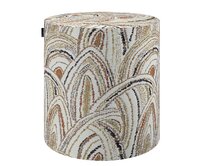 Dekoria Sedák Barrel- válec pevný,  d40cm, výška 40cm, béžovo-olivová, ø40 cm x 40 cm, Cosy Home, 145-34