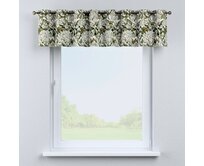 Dekoria Krátký závěs na kroužcích, zelené listy na bílém podkladu, 390 x 40 cm, Botanic Viscose, 145-20