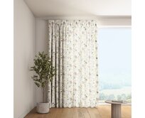 Dekoria Závěs s řasící páskou, bílá, růžová, zelená, Gardenia, 143-96