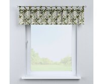Dekoria Krátký závěs na poutkách, zelené listy na bílém podkladu, 130 x 40 cm, Botanic Viscose, 145-20