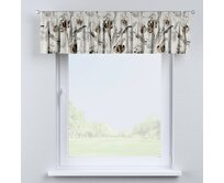 Dekoria Krátký závěs na řasící pásce, květy na světle šedém podkladu, 260 x 40 cm, Botanic Viscose, 145-22