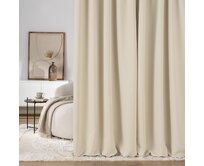 Dekoria Hotový závěs BASIC na řasicí pásce 140x280cm šedobéžová blackout 1 ks., 140x280