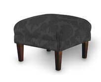 Dekoria Podnožka 56x56cm, černá, 56 x 56 x 40 cm, Damasco, 613-32