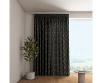 Dekoria Závěs s řasící páskou, černá, Damasco, 613-32