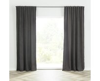 Dekoria Hotový závěs BASIC s řasící páskou 140x260cm černý, 140 x 280 cm