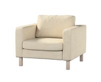 Dekoria Potah na křeslo IKEA Karlstad, krátký, šedobéžová, potah na křeslo Karlstad krátký, Chenille, 162-26