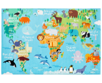 Obsession koberce Dětský kusový koberec Torino kids 233 WORLD MAP - 80x120 cm Vícebarevná, Střední (80x160 - 164x240), Syntetický (umělý)