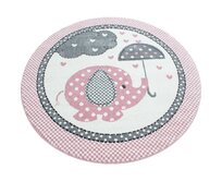Ayyildiz koberce Dětský kusový koberec Kids 570 pink kruh - 120x120 (průměr) kruh cm Růžová, Malé (80x150 cm a menší), Syntetický (umělý)