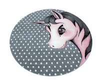 Ayyildiz koberce Dětský kusový koberec Kids 590 pink kruh - 120x120 (průměr) kruh cm Růžová, Střední (80x160 - 164x240), Syntetický (umělý)