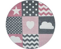 Ayyildiz koberce Dětský kusový koberec Kids 620 pink kruh - 120x120 (průměr) kruh cm Růžová, Střední (80x160 - 164x240), Syntetický (umělý)