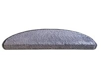 Vopi koberce Nášlapy na schody Apollo Soft šedý půlkruh - 24x65 půlkruh (rozměr včetně ohybu) Šedá, Syntetický (umělý)
