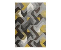 Flair Rugs koberce Kusový koberec Hand Carved Aurora Grey/Ochre - 120x170 cm Žlutá, Velké (190x270 cm a větší), Syntetický (umělý)