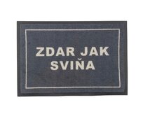 Mercury Flooring Rohožka Zdar jak sviňa 40x60 cm - na ven i na doma - 40x60 cm Černá, Malé (80x150 cm a menší), Syntetický (umělý)