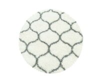Ayyildiz koberce Kusový koberec Salsa Shaggy 3201 cream kruh - 160x160 (průměr) kruh cm Bílá, Střední (80x160 - 164x240), Syntetický (umělý)