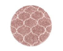 Ayyildiz koberce Kusový koberec Salsa Shaggy 3201 rose kruh - 120x120 (průměr) kruh cm Růžová, Střední (80x160 - 164x240), Syntetický (umělý)