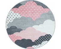 Ayyildiz koberce Dětský kusový koberec Bambi 820 pink kruh - 160x160 (průměr) kruh cm Růžová, Střední (80x160 - 164x240), Syntetický (umělý)