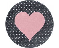 Ayyildiz koberce Dětský kusový koberec Bambi 830 pink kruh - 160x160 (průměr) kruh cm Růžová, Střední (80x160 - 164x240), Syntetický (umělý)