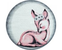 Ayyildiz koberce Dětský kusový koberec Bambi 850 pink kruh - 120x120 (průměr) kruh cm Růžová, Střední (80x160 - 164x240), Syntetický (umělý)