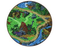 Vopi koberce Dětský kusový koberec Dino kulatý - 80x80 (průměr) kruh cm Vícebarevná, Velké (190x270 cm a větší), Syntetický (umělý)