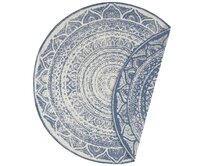 NORTHRUGS - Hanse Home koberce Kusový koberec Twin Supreme Siruma Blue/Cream kruh – na ven i na doma - 140x140 (průměr) kruh cm Modrá, Střední (80x160 - 164x240), Syntetický (umělý)