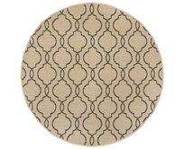 Flair Rugs koberce Kusový koberec Florence Alfresco Milan Beige/Black kruh - 160x160 (průměr) kruh cm Béžová, Střední (80x160 - 164x240), Přírodní