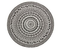 NORTHRUGS - Hanse Home koberce Kusový koberec Twin Supreme  Coron Black/Cream kruh - 140x140 (průměr) kruh cm Černá, Střední (80x160 - 164x240), Syntetický (umělý)