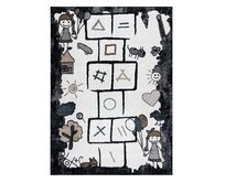 Dywany Łuszczów Dětský kusový koberec Fun Hop black - 140x190 cm Černobílá, Velké (190x270 cm a větší), Syntetický (umělý)