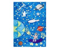 Dywany Łuszczów Dětský kusový koberec Bambino 2265 Rocket Space blue - 80x150 cm Modrá, Střední (80x160 - 164x240), Syntetický (umělý)
