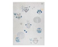 Dywany Łuszczów Dětský kusový koberec Bambino 1161 Owls grey - 120x170 cm Šedá, Střední (80x160 - 164x240), Syntetický (umělý)