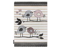 Dywany Łuszczów Dětský kusový koberec Petit Birds cream - 140x190 cm Šedá, Střední (80x160 - 164x240), Syntetický (umělý)