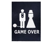 Dywany Łuszczów Kusový koberec Bambino 2104 Game Over black - 80x150 cm Černobílá, Střední (80x160 - 164x240), Syntetický (umělý)