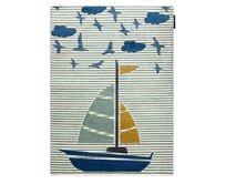 Dywany Łuszczów Dětský kusový koberec Petit Sail boat green - 160x220 cm Zelená, Velké (190x270 cm a větší), Syntetický (umělý)