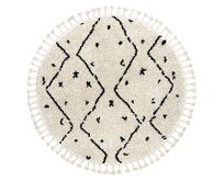 Dywany Łuszczów Kusový koberec Berber Tetuan B751 cream kruh - 120x120 (průměr) kruh cm Bílá, Střední (80x160 - 164x240), Syntetický (umělý)