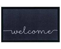 Hanse Home Collection koberce Protiskluzová rohožka Welcome Anthracite/Cream - na ven i na doma - 45x75 cm Šedá, Malé (80x150 cm a menší), Syntetický (umělý)
